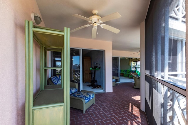 view of patio / terrace featuring ceiling fan