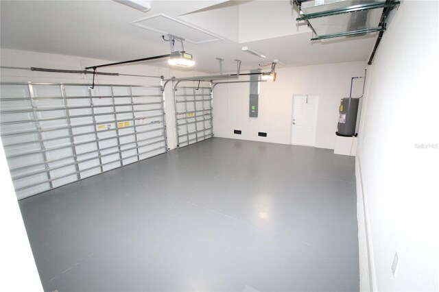 9529 Calumet Blvd, Port Charlotte, FL 33981 - garage featuring a garage door opener, electric panel, and electric water heater