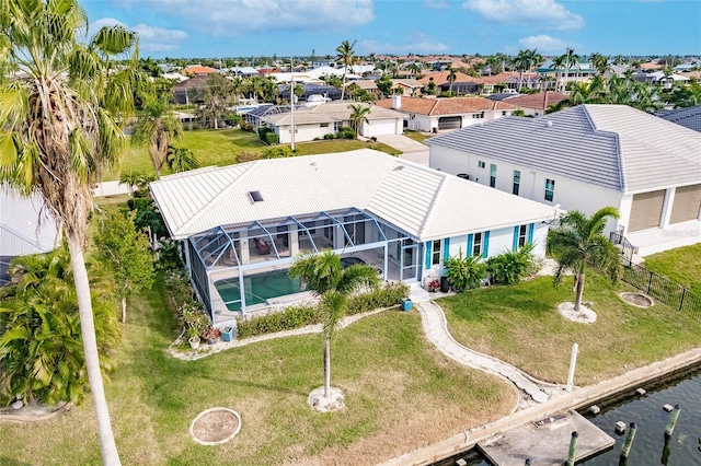 bird's eye view with a residential view