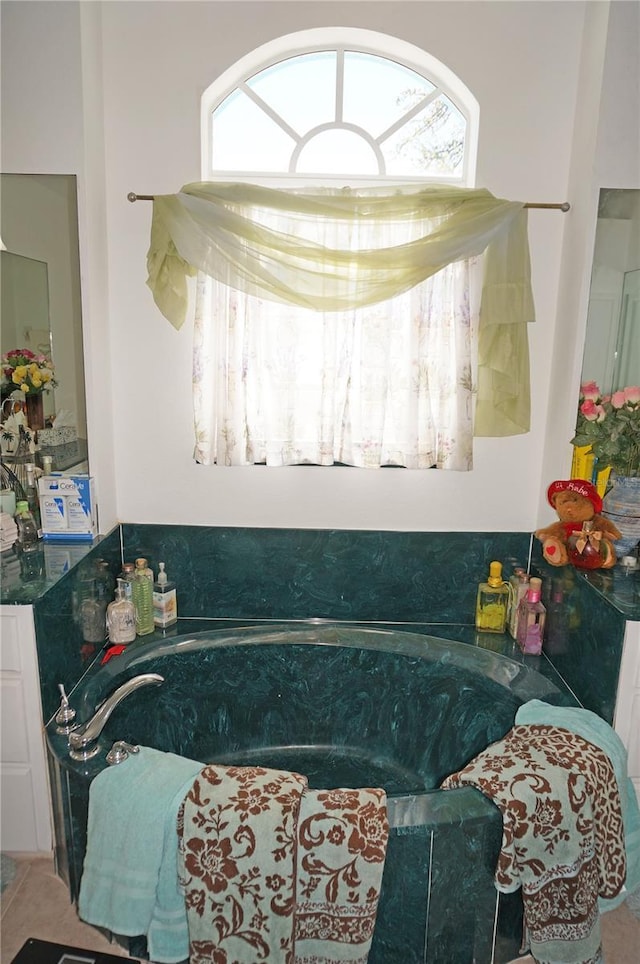 bathroom featuring a washtub