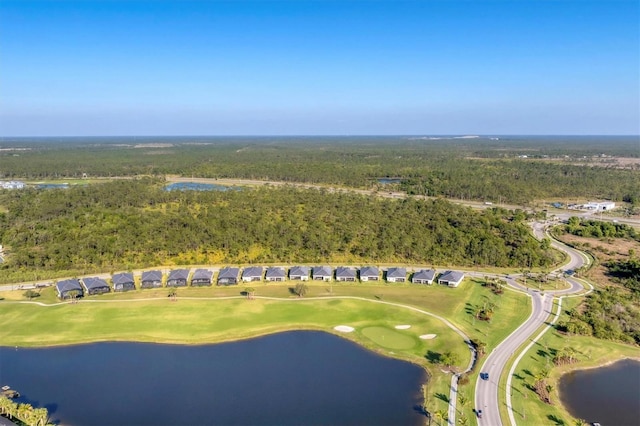 14381 Heritage Landing Blvd, Punta Gorda, FL 33955 - drone / aerial view with golf course view, a forest view, and a water view