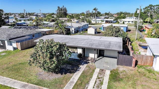 aerial view with a residential view