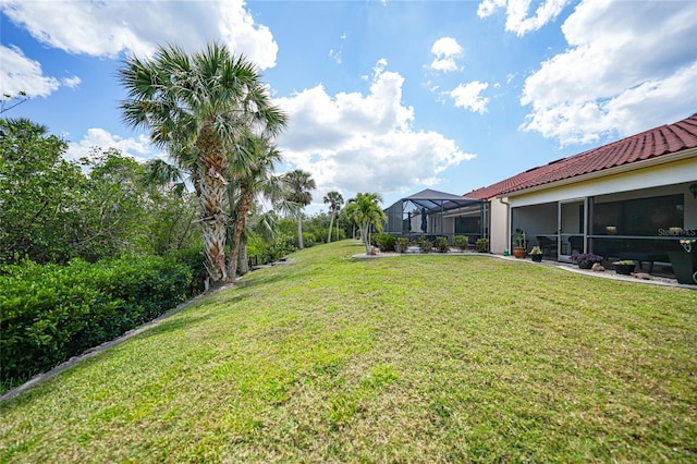 5036 San Rocco Ct, Punta Gorda, FL 33950 - view of yard featuring glass enclosure