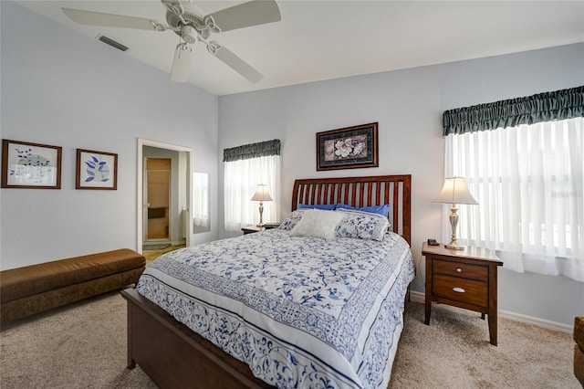 5036 San Rocco Ct, Punta Gorda, FL 33950 - carpeted bedroom with visible vents, multiple windows, baseboards, and ceiling fan