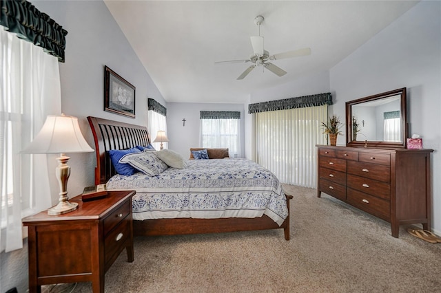 5036 San Rocco Ct, Punta Gorda, FL 33950 - carpeted bedroom with a ceiling fan and lofted ceiling