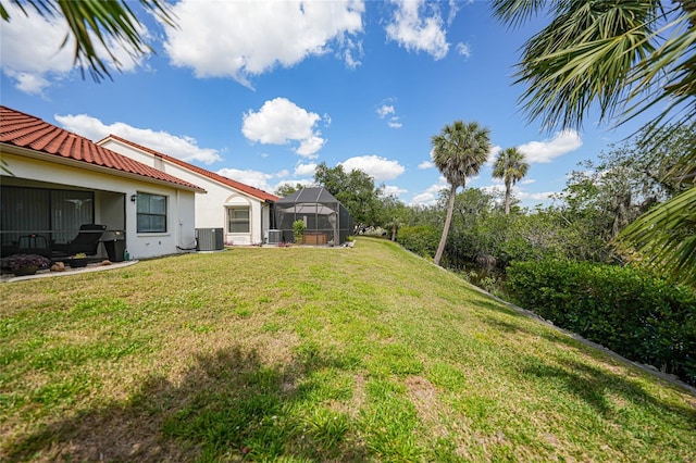 5036 San Rocco Ct, Punta Gorda, FL 33950 - view of yard with a lanai and cooling unit