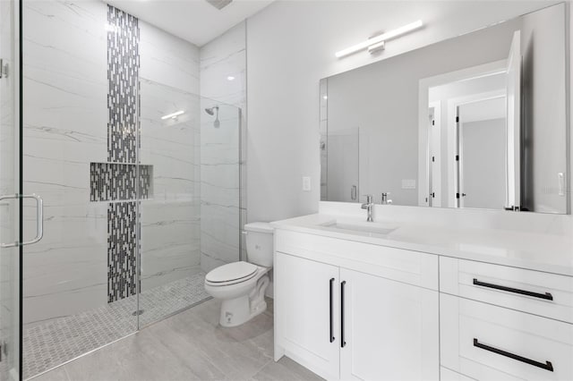 2716 SW 13th Ave, Cape Coral, FL 33914 - bathroom with a marble finish shower, toilet, and vanity
