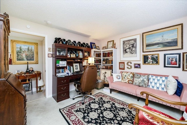 105 Clubhouse Dr Unit D155, Naples, FL 34105 - carpeted home office with baseboards and a textured ceiling