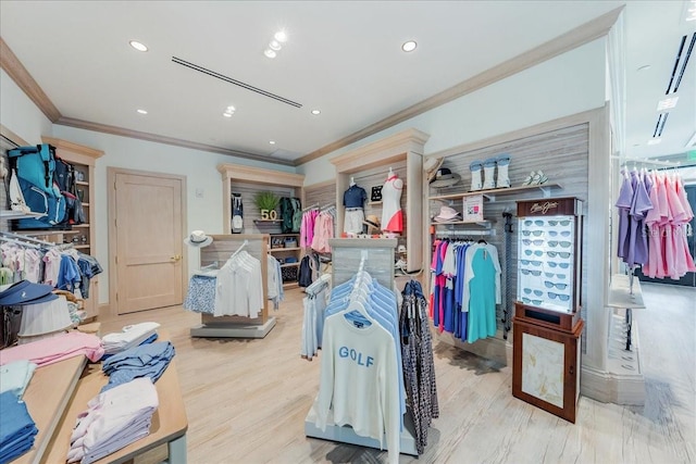 105 Clubhouse Dr Unit D155, Naples, FL 34105 - misc room with recessed lighting, wood finished floors, and ornamental molding