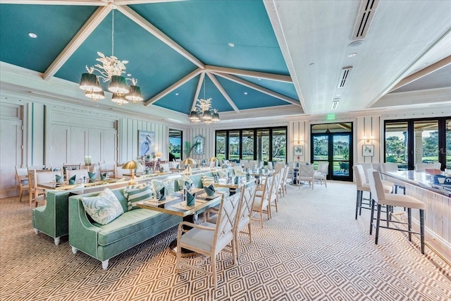 105 Clubhouse Dr Unit D155, Naples, FL 34105 - living room with visible vents and a notable chandelier