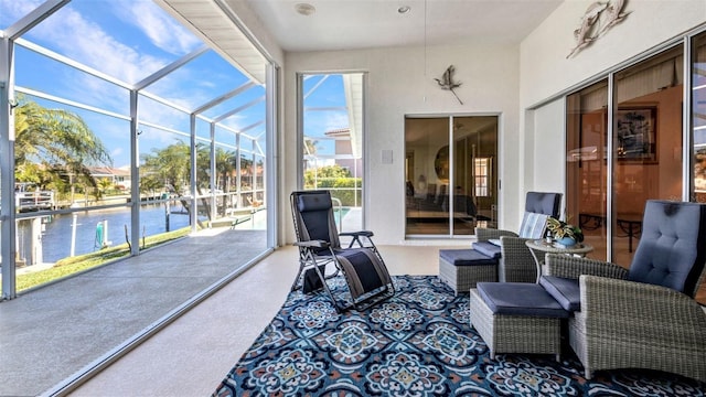 412 Panarea Dr, Punta Gorda, FL 33950 - view of patio with a lanai and a water view