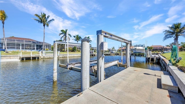 412 Panarea Dr, Punta Gorda, FL 33950 - view of dock featuring a water view and boat lift