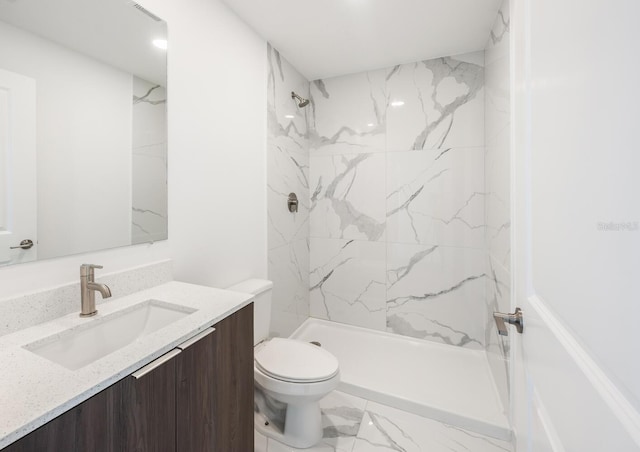 24259 Peppercorn Rd, Punta Gorda, FL 33955 - full bath featuring marble finish floor, a stall shower, toilet, and vanity