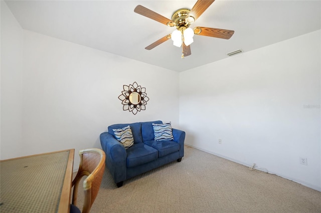 3753 Aba Ln, North Port, FL 34287 - sitting room with ceiling fan and carpet flooring