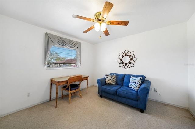 3753 Aba Ln, North Port, FL 34287 - carpeted home office featuring a ceiling fan