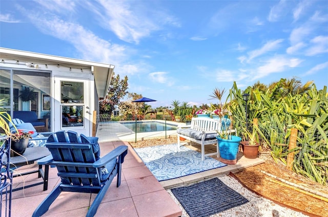 view of patio / terrace featuring an outdoor hangout area