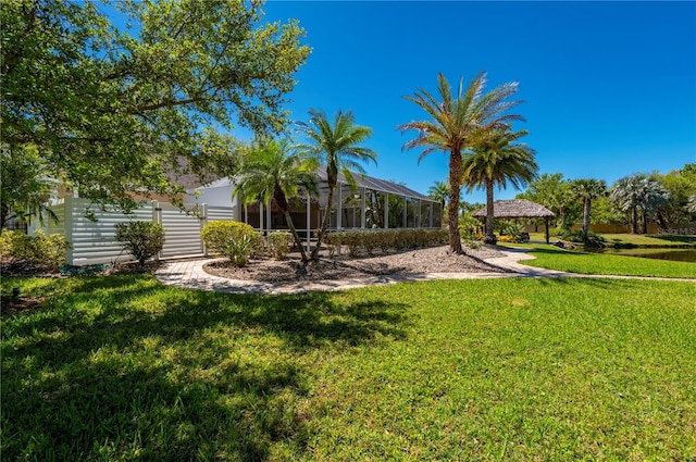 9990 SW Peace River St, Arcadia, FL 34269 - view of green lawn featuring a lanai and a gazebo