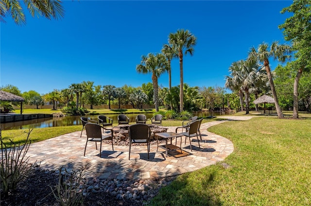 9990 SW Peace River St, Arcadia, FL 34269 - view of patio with a gazebo and a water view