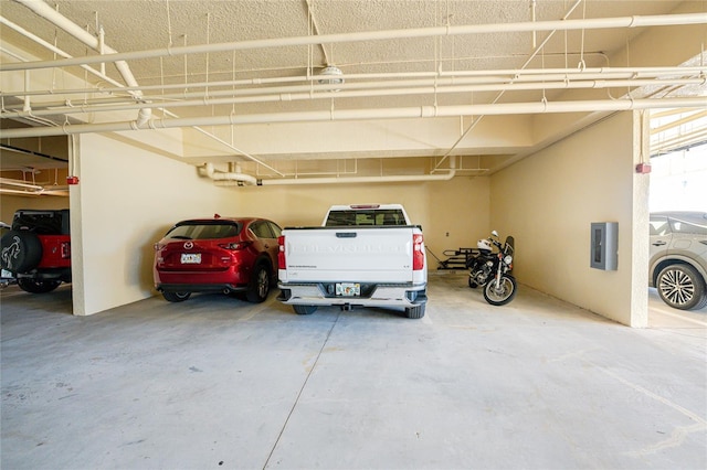 view of parking garage