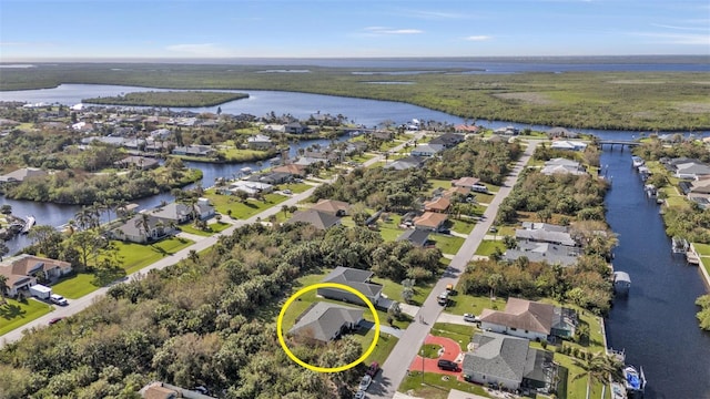 4420 Larkspur Ct, Port Charlotte, FL 33948 - aerial view featuring a residential view and a water view