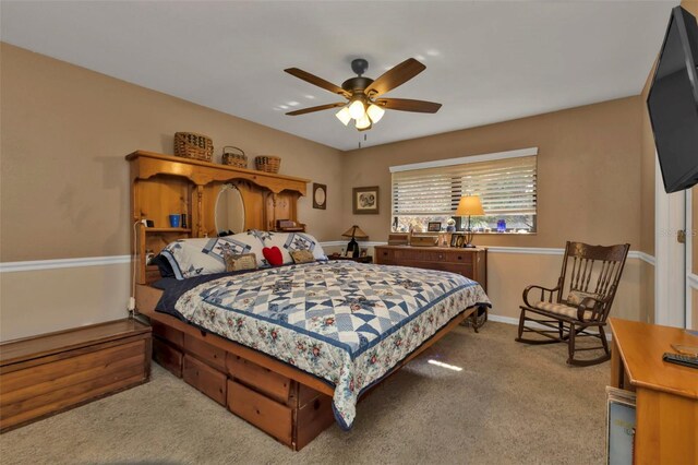 4420 Larkspur Ct, Port Charlotte, FL 33948 - bedroom featuring a ceiling fan, light carpet, and baseboards