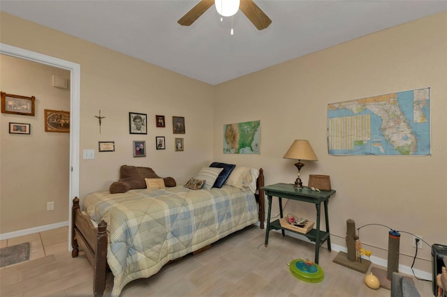 4420 Larkspur Ct, Port Charlotte, FL 33948 - bedroom featuring wood finished floors, baseboards, and ceiling fan