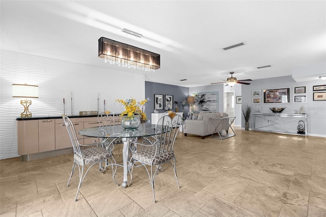 4168 Harbor Blvd, Port Charlotte, FL 33952 - dining area with a ceiling fan and visible vents