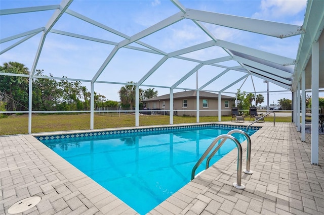 4168 Harbor Blvd, Port Charlotte, FL 33952 - pool featuring glass enclosure, a yard, and a patio area