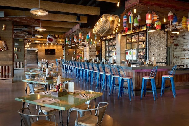 4168 Harbor Blvd, Port Charlotte, FL 33952 - bar with beam ceiling and a community bar