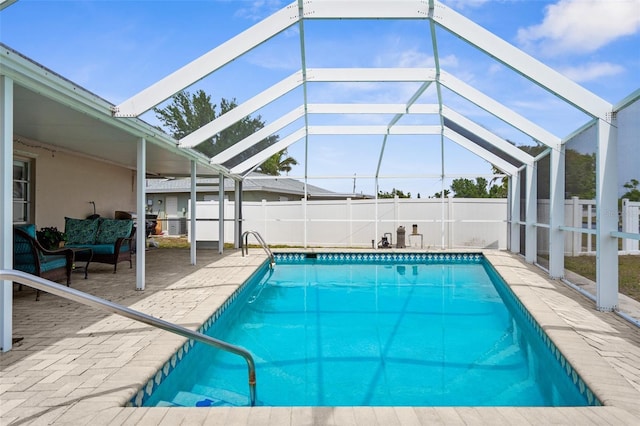 4168 Harbor Blvd, Port Charlotte, FL 33952 - view of swimming pool featuring fence, an outdoor living space, a patio area, and a fenced in pool