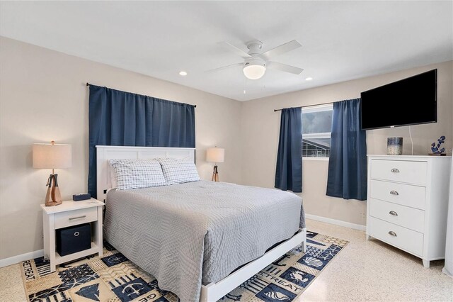 280 Belvedere Ct, Punta Gorda, FL 33950 - bedroom featuring baseboards, a ceiling fan, and recessed lighting
