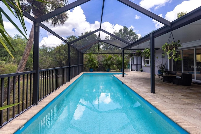 2661 30th Ave SE, Naples, FL 34117 - view of pool with a patio area, a fenced in pool, and glass enclosure