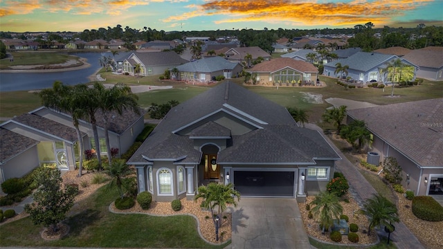 aerial view with a residential view