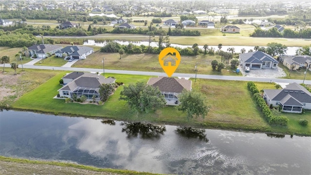 235 Tournament Rd, Rotonda West, FL 33947 - bird's eye view featuring a water view and a residential view