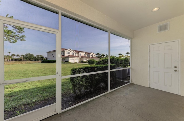 1156 Jonah Dr, North Port, FL 34289 - unfurnished sunroom featuring visible vents