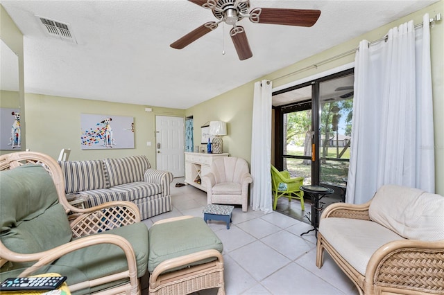 4022 Beaver Ln Unit 500C, Port Charlotte, FL 33952 - tiled living room with a ceiling fan