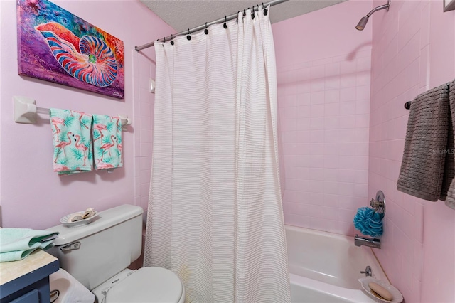 4022 Beaver Ln Unit 500C, Port Charlotte, FL 33952 - full bathroom featuring toilet, shower / tub combo with curtain, and vanity