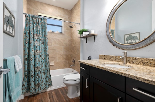 347 Portofino Dr, Punta Gorda, FL 33950 - full bath with vanity, wood finished floors, and shower / bath combo with shower curtain