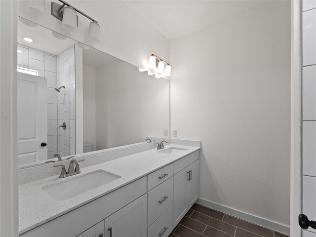 14449 Appleton Blvd, Port Charlotte, FL 33981 - full bathroom with double vanity and a tile shower