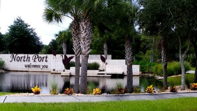 1352 Raspberry Dr, North Port, FL 34289 - community sign featuring a water view