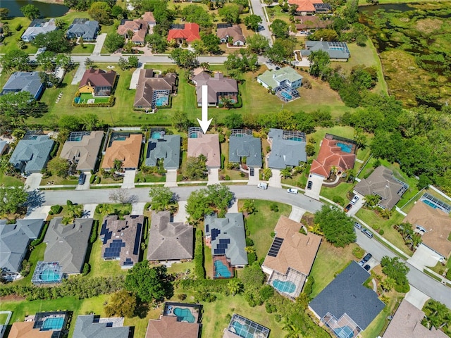 bird's eye view with a residential view