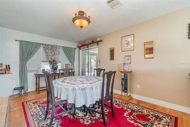 402 Cicero St NW, Port Charlotte, FL 33948 - dining room with baseboards, visible vents, and wood finished floors