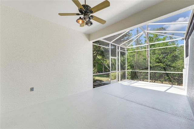 11291 Wine Palm Rd, Fort Myers, FL 33966 - exterior space featuring glass enclosure and ceiling fan
