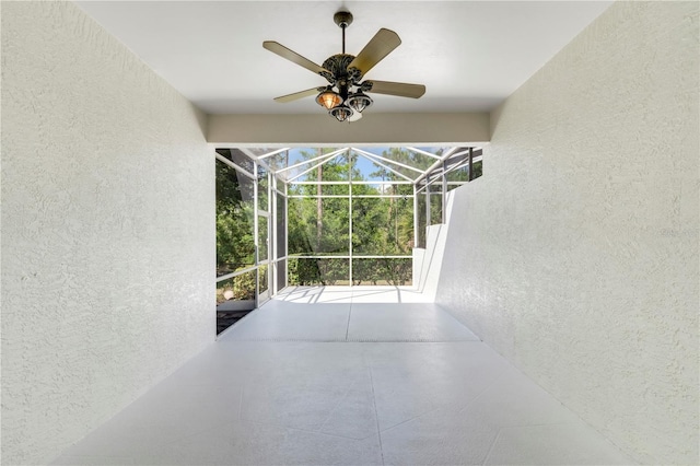11291 Wine Palm Rd, Fort Myers, FL 33966 - view of patio featuring glass enclosure and ceiling fan