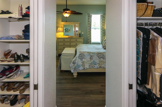 bedroom with wood finished floors