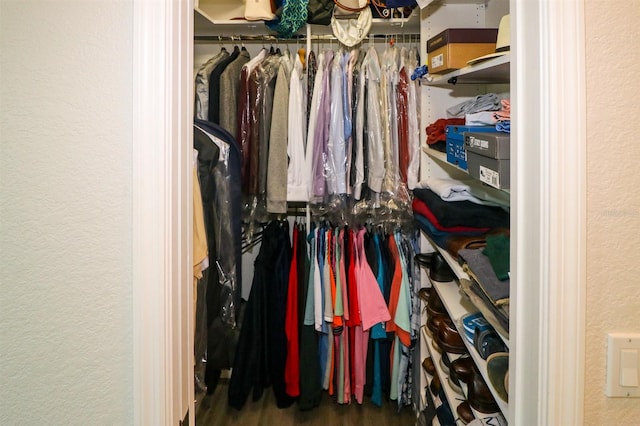 spacious closet featuring wood finished floors