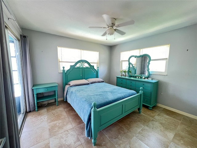 931 Juno Dr, Punta Gorda, FL 33950 - bedroom with baseboards and a ceiling fan