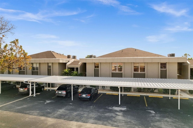 view of covered parking lot