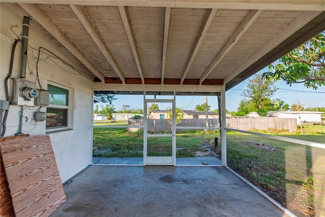 view of unfurnished sunroom