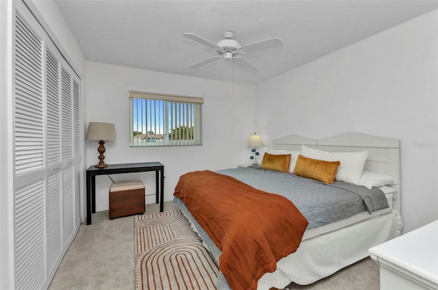12274 SW Egret Cir Unit 2607, Lake Suzy, FL 34269 - carpeted bedroom with a closet and a ceiling fan